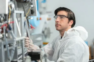A scientific technicians working in a U.S. lab.